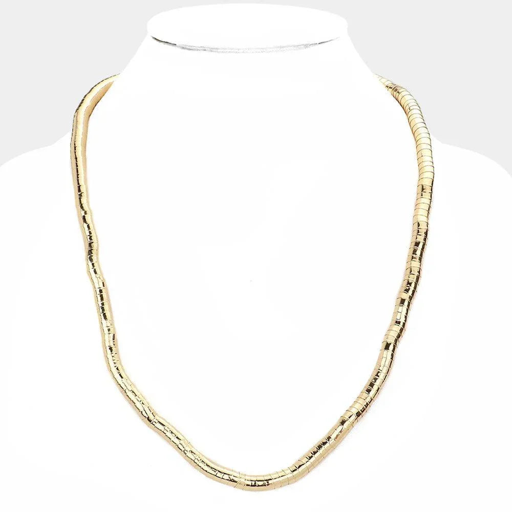 Gold Gooseneck Metal Necklace - Jewelry Store by Erik Rayo