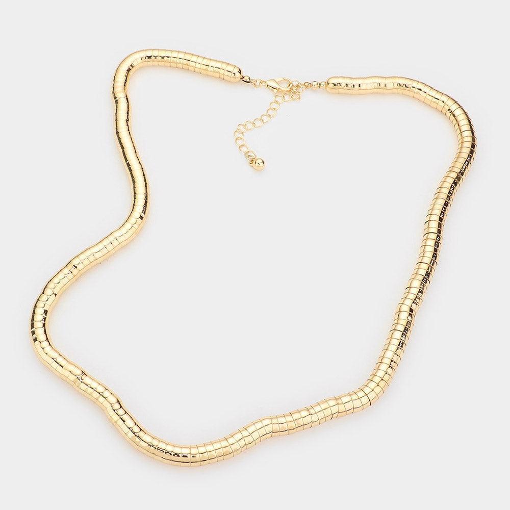 Gold Gooseneck Metal Necklace - Jewelry Store by Erik Rayo