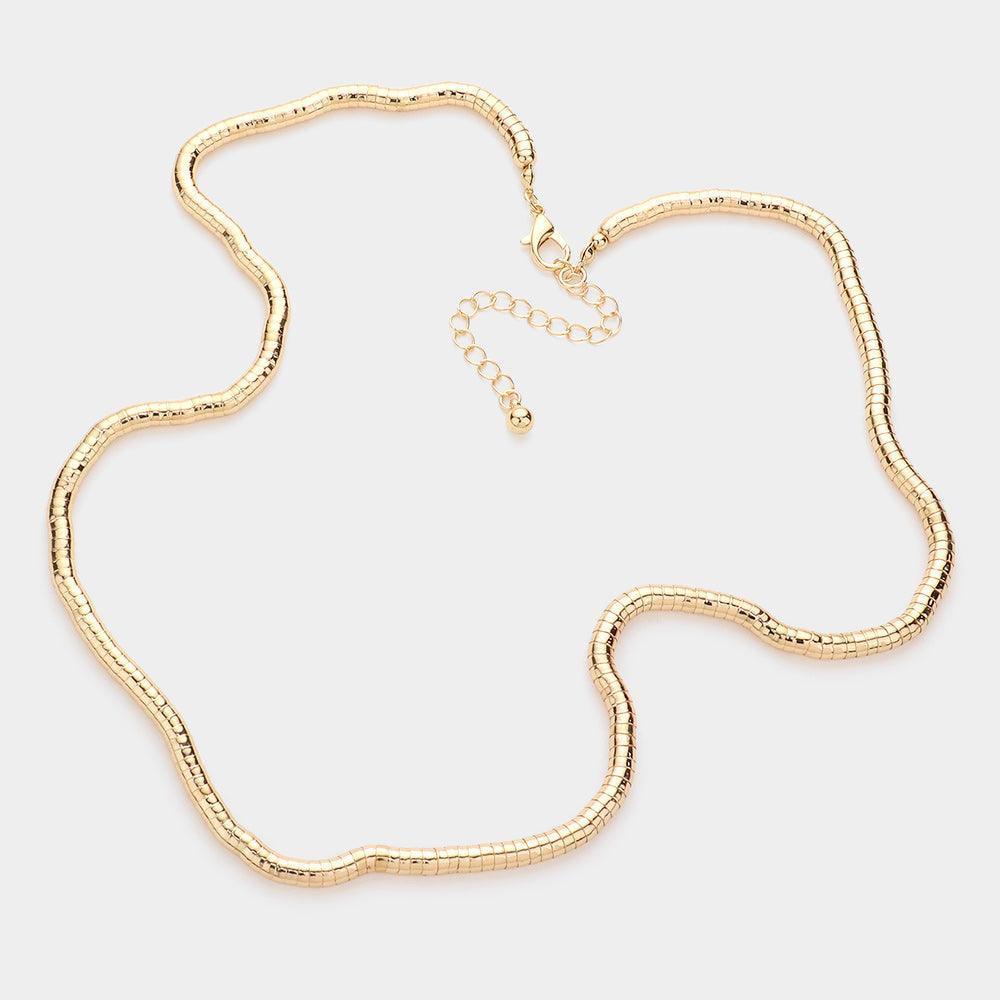 Gold 24Inch Gooseneck Metal Necklace - Jewelry Store by Erik Rayo
