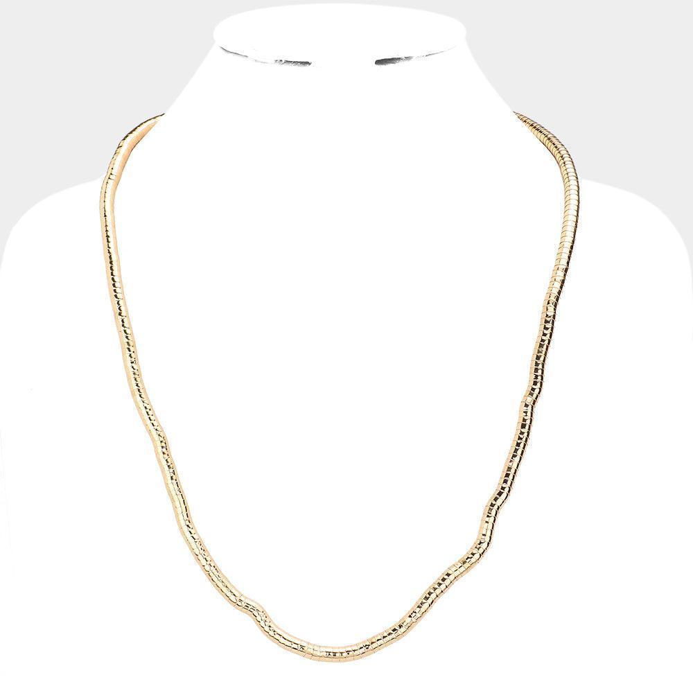 Gold 24Inch Gooseneck Metal Necklace - Jewelry Store by Erik Rayo