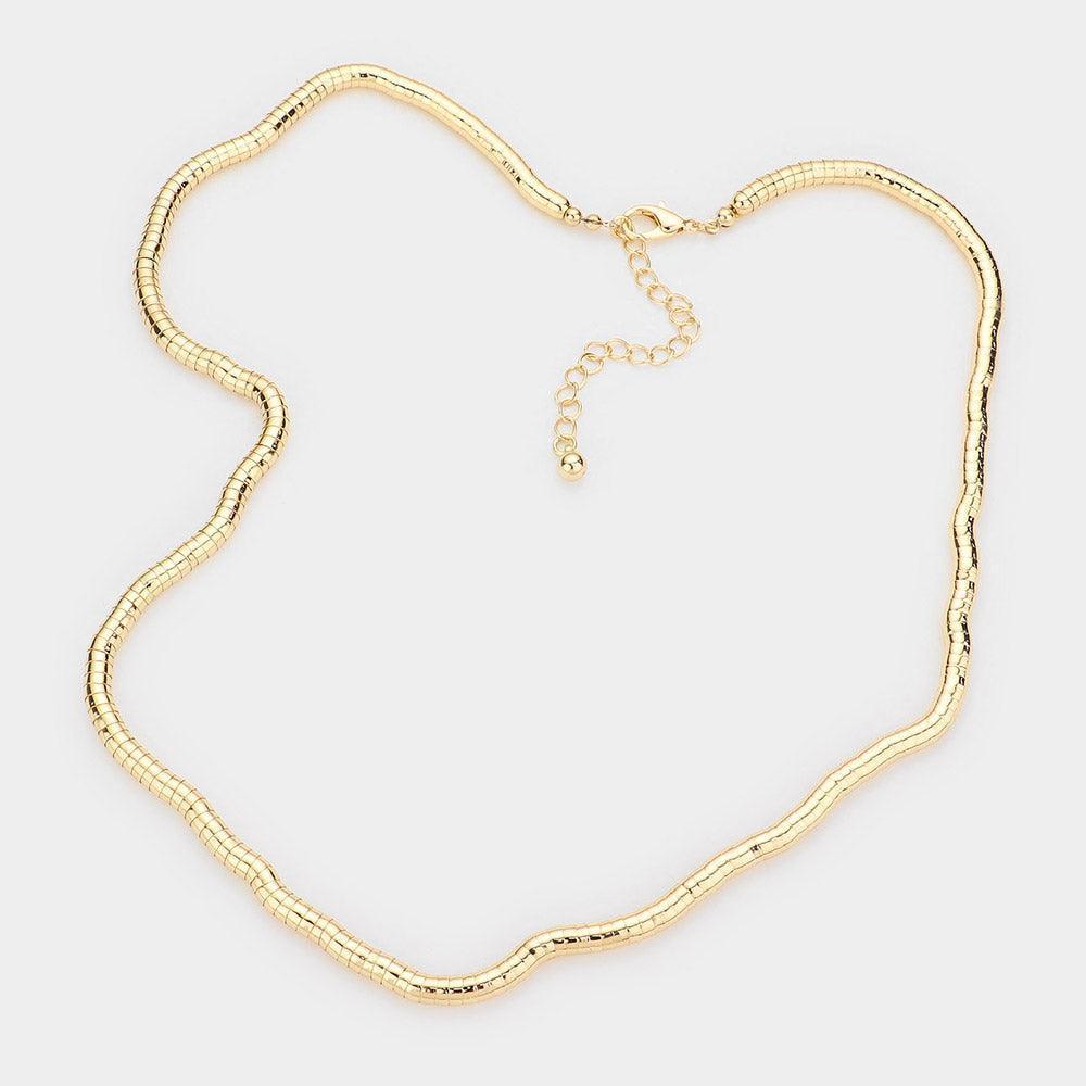 Gold 18Inch Gooseneck Metal Necklace - Jewelry Store by Erik Rayo