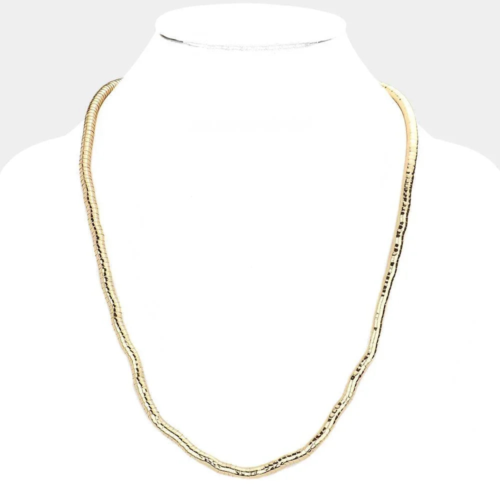 Gold 18Inch Gooseneck Metal Necklace - Jewelry Store by Erik Rayo