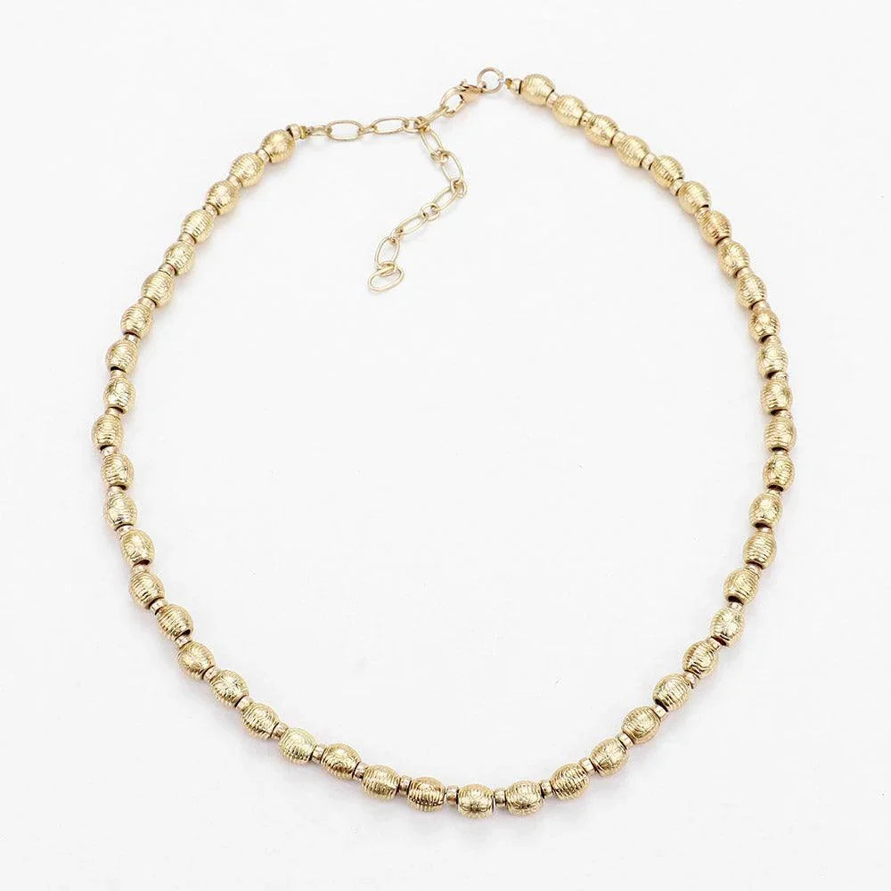Gold Multi Metal Bead Collar Necklace - Jewelry Store by Erik Rayo