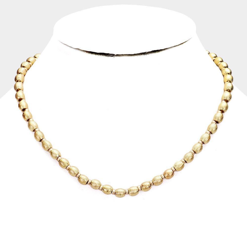 Gold Multi Metal Bead Collar Necklace - Jewelry Store by Erik Rayo
