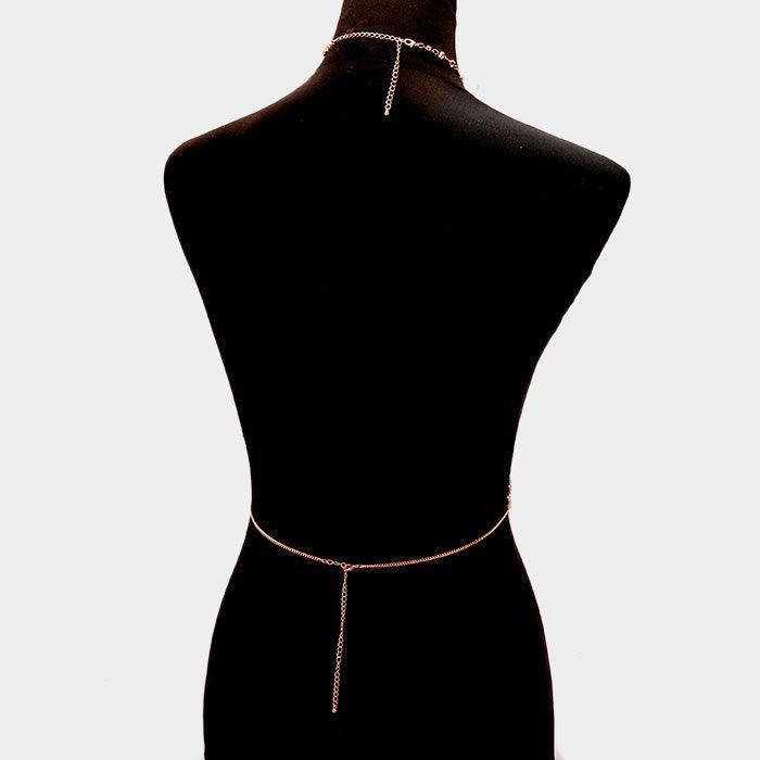 Gold Metal mesh camisole top body chain necklace - Jewelry Store by Erik Rayo