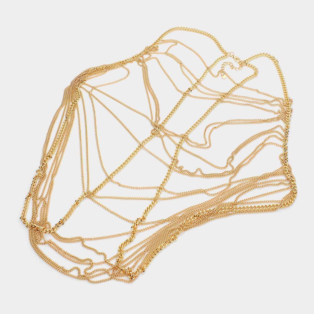 Gold Metal Body Chain Necklace - Jewelry Store by Erik Rayo