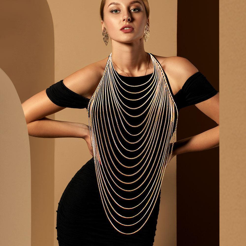 Gold Metal Body Chain Necklace - Jewelry Store by Erik Rayo