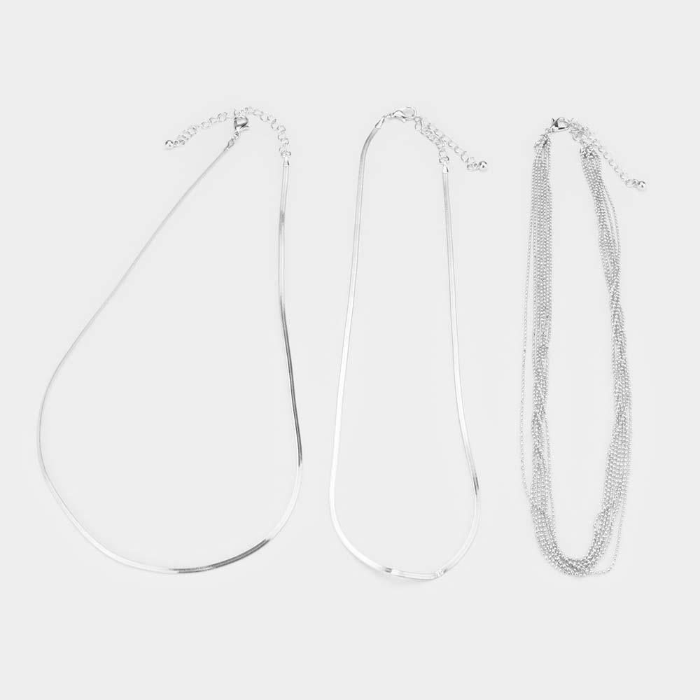3PCS - Snake and Metal Ball Chain Necklaces - Jewelry Store by Erik Rayo
