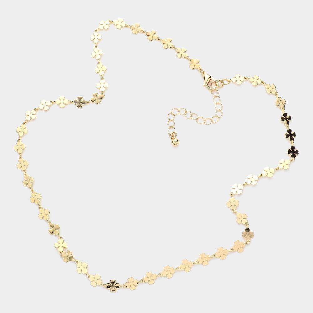 Gold Metal Clover Link Necklace - Jewelry Store by Erik Rayo
