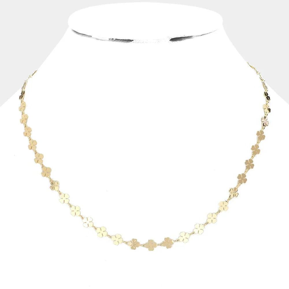 Gold Metal Clover Link Necklace - Jewelry Store by Erik Rayo