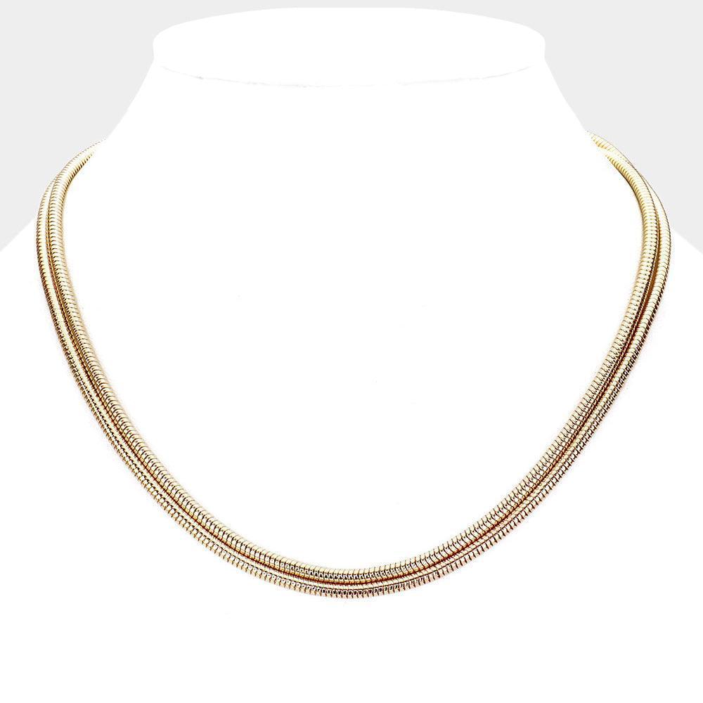 Gold Metal Chain Double Layered Necklace - Jewelry Store by Erik Rayo