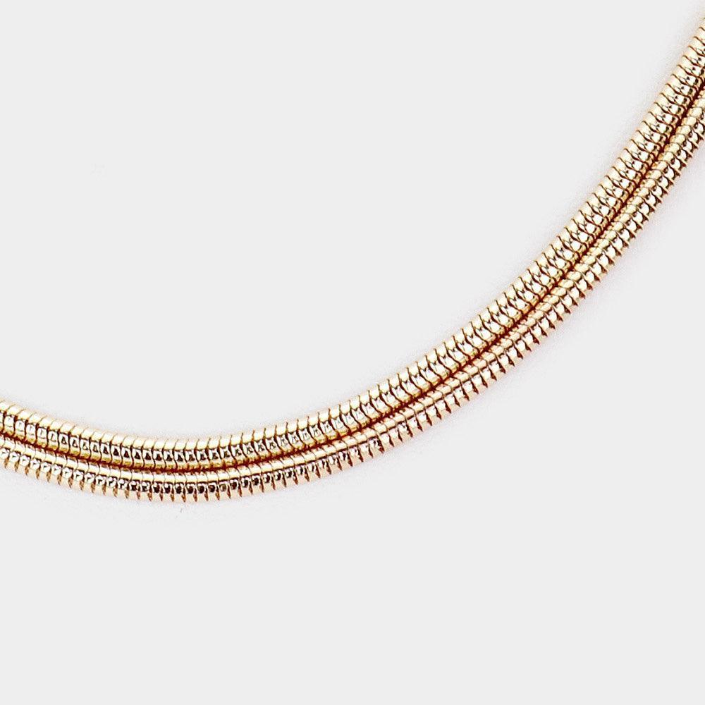 Gold Metal Chain Double Layered Necklace - Jewelry Store by Erik Rayo