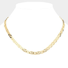 Load image into Gallery viewer, Gold Gold Plated 18 Inch 7mm Mariner Metal Chain Necklace
