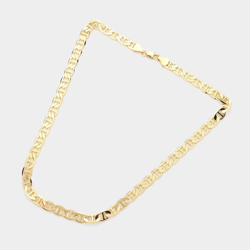 Gold Gold Plated 18 Inch 7mm Mariner Metal Chain Necklace - Jewelry Store by Erik Rayo