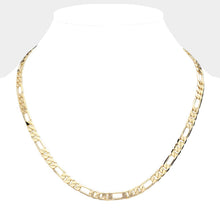 Load image into Gallery viewer, Gold Gold Plated 20 Inch 7mm Figaro Metal Chain Necklace
