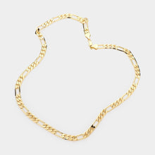 Load image into Gallery viewer, Gold Gold Plated 20 Inch 7mm Figaro Metal Chain Necklace
