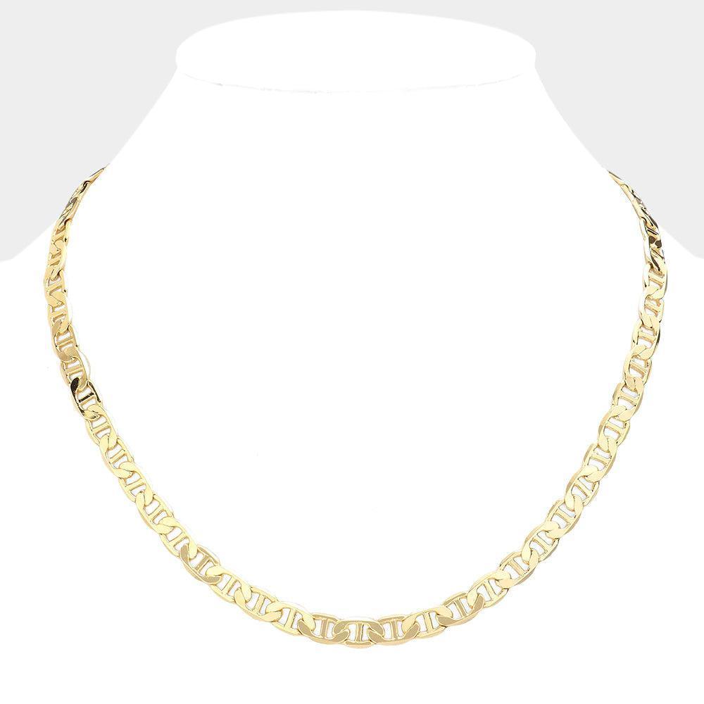 Gold Gold Plated 20 Inch 7mm Mariner Metal Chain Necklace - Jewelry Store by Erik Rayo
