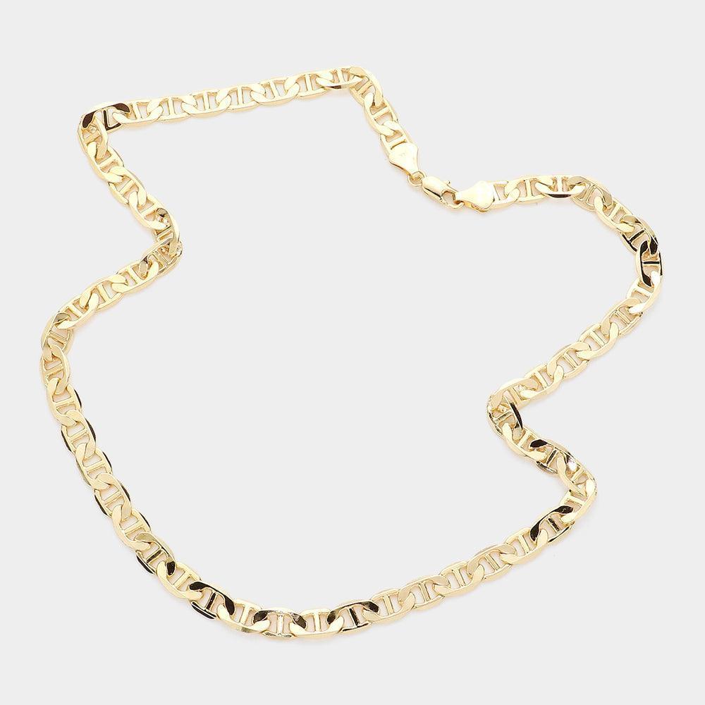 Gold Gold Plated 20 Inch 7mm Mariner Metal Chain Necklace - Jewelry Store by Erik Rayo