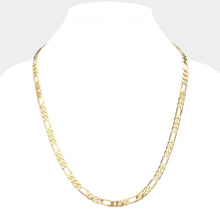 Load image into Gallery viewer, Gold Gold Plated 24 Inch 7mm Figaro Metal Chain Necklace
