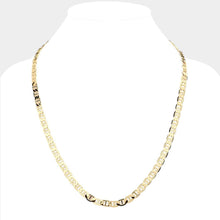 Load image into Gallery viewer, Gold Gold Plated 24 Inch 7mm Mariner Metal Chain Necklace
