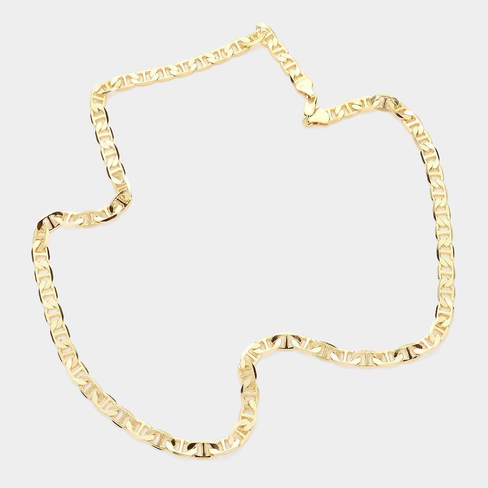 Gold Gold Plated 24 Inch 7mm Mariner Metal Chain Necklace - Jewelry Store by Erik Rayo