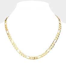 Load image into Gallery viewer, Gold Gold Plated 20 Inch 8mm Figaro Metal Chain Necklace
