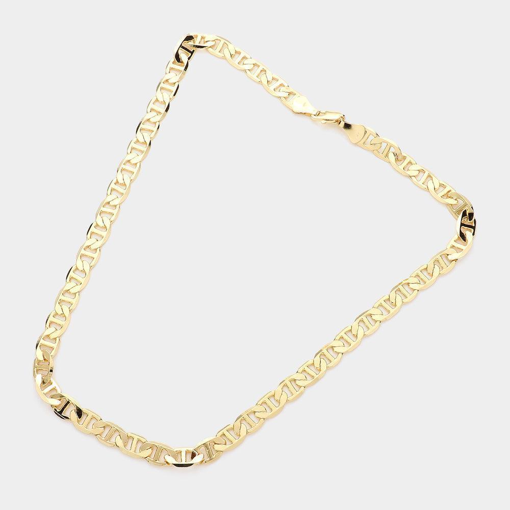 Gold Gold Plated 20 Inch 8mm Mariner Metal Chain Necklace - Jewelry Store by Erik Rayo