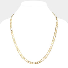 Load image into Gallery viewer, Gold Gold Plated 24 Inch 8mm Figaro Metal Chain Necklace
