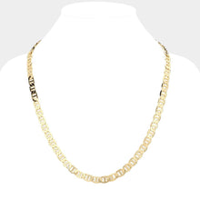 Load image into Gallery viewer, Gold Gold Plated 24 Inch 8mm Mariner Metal Chain Necklace
