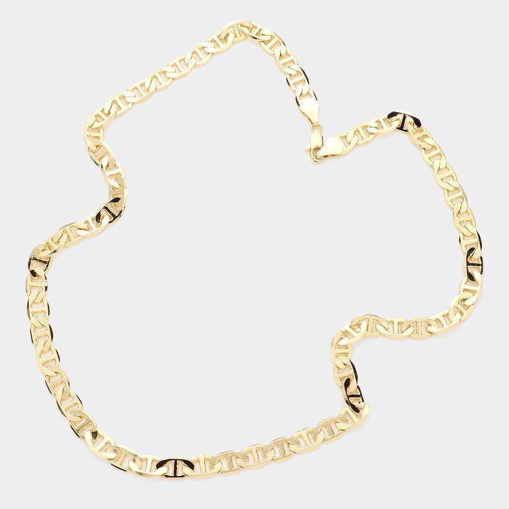 Gold Gold Plated 24 Inch 8mm Mariner Metal Chain Necklace - Jewelry Store by Erik Rayo