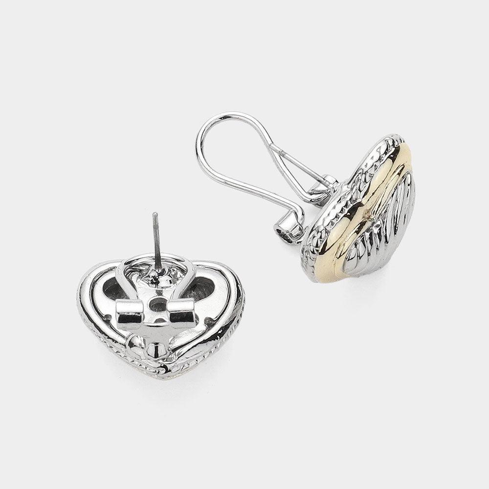 Chunky Two Tone Metal Heart Pendant Necklace - Jewelry Store by Erik Rayo