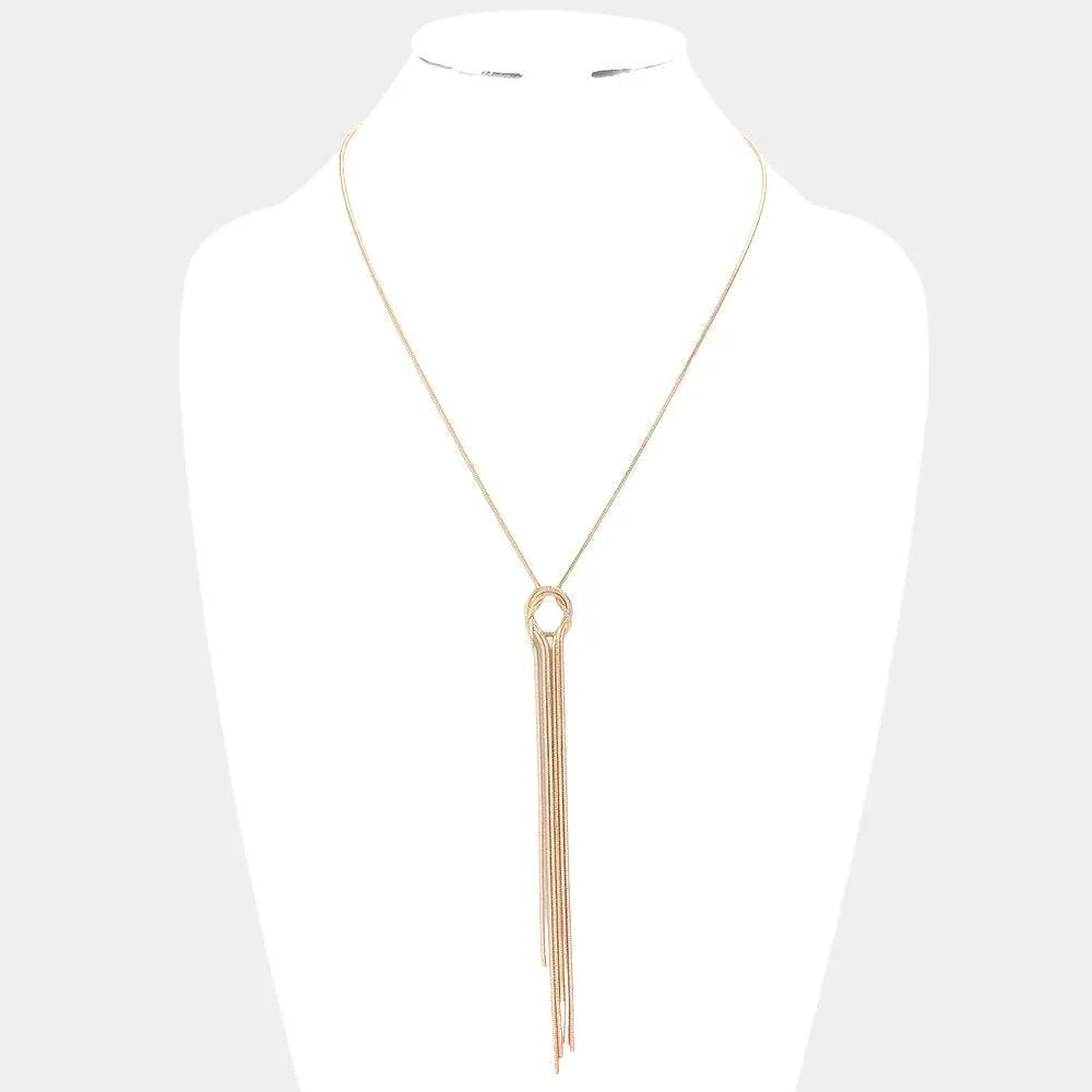 Gold Metal Chain Knot Y Necklace - Jewelry Store by Erik Rayo