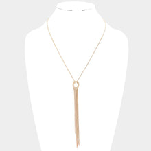 Load image into Gallery viewer, Gold Metal Chain Knot Y Necklace
