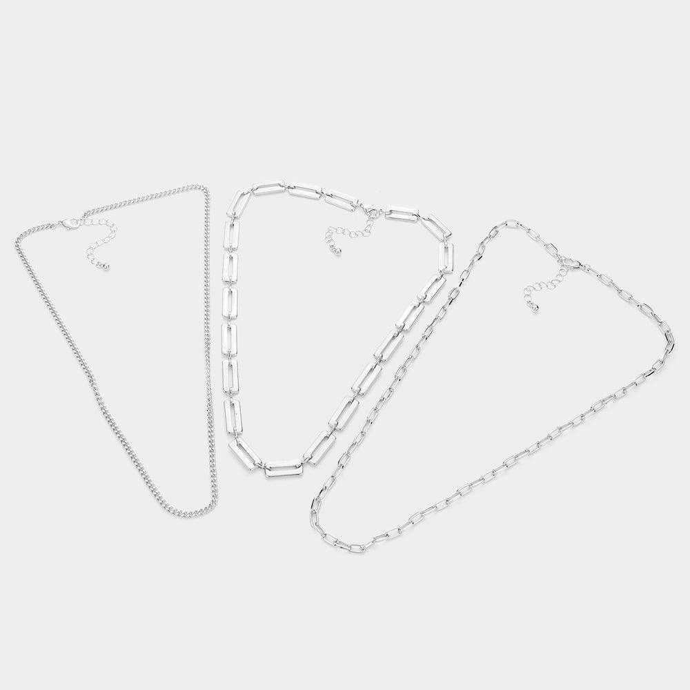 3 Piece Layered Metal Paperclip Necklaces - Jewelry Store by Erik Rayo