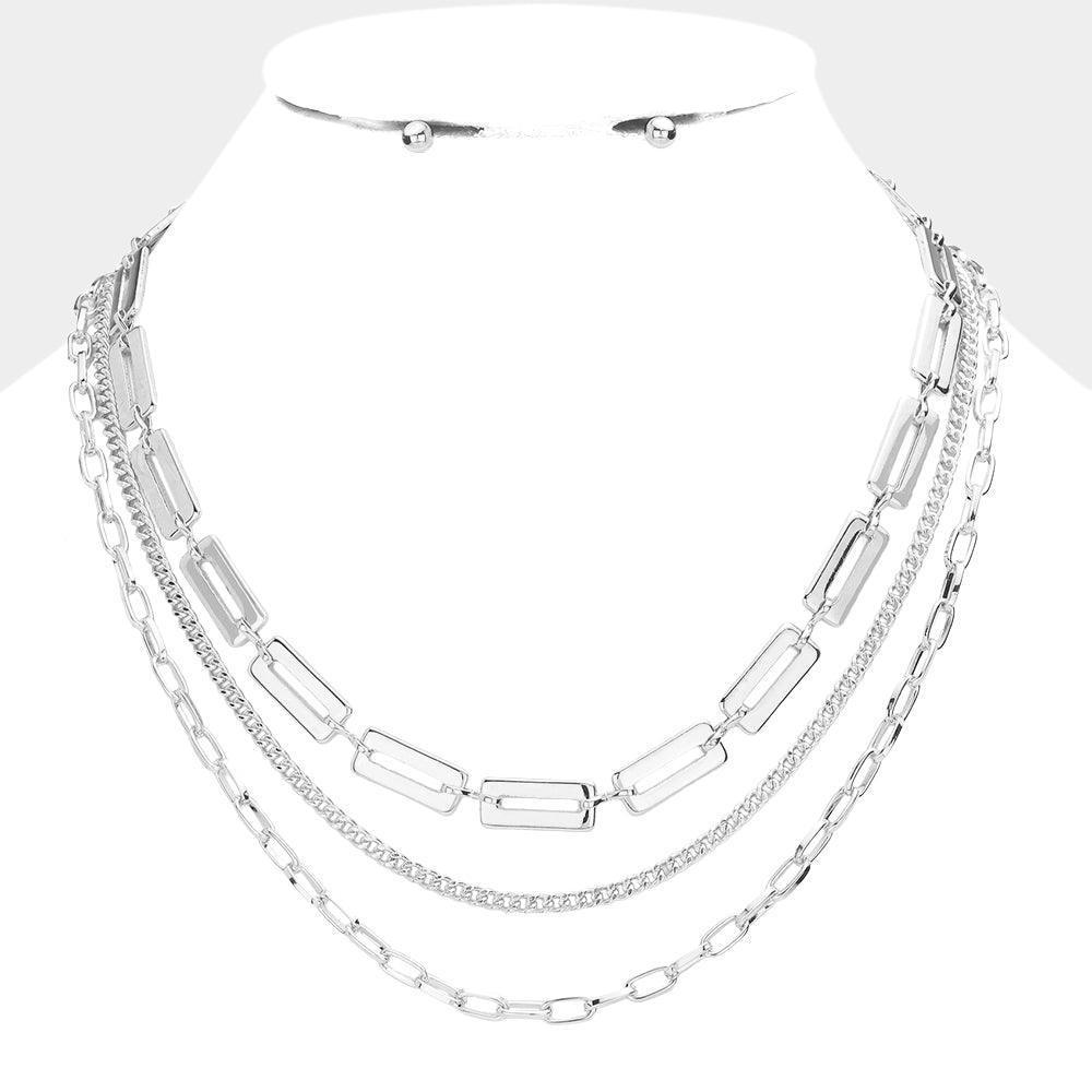 3 Piece Layered Metal Paperclip Necklaces - Jewelry Store by Erik Rayo
