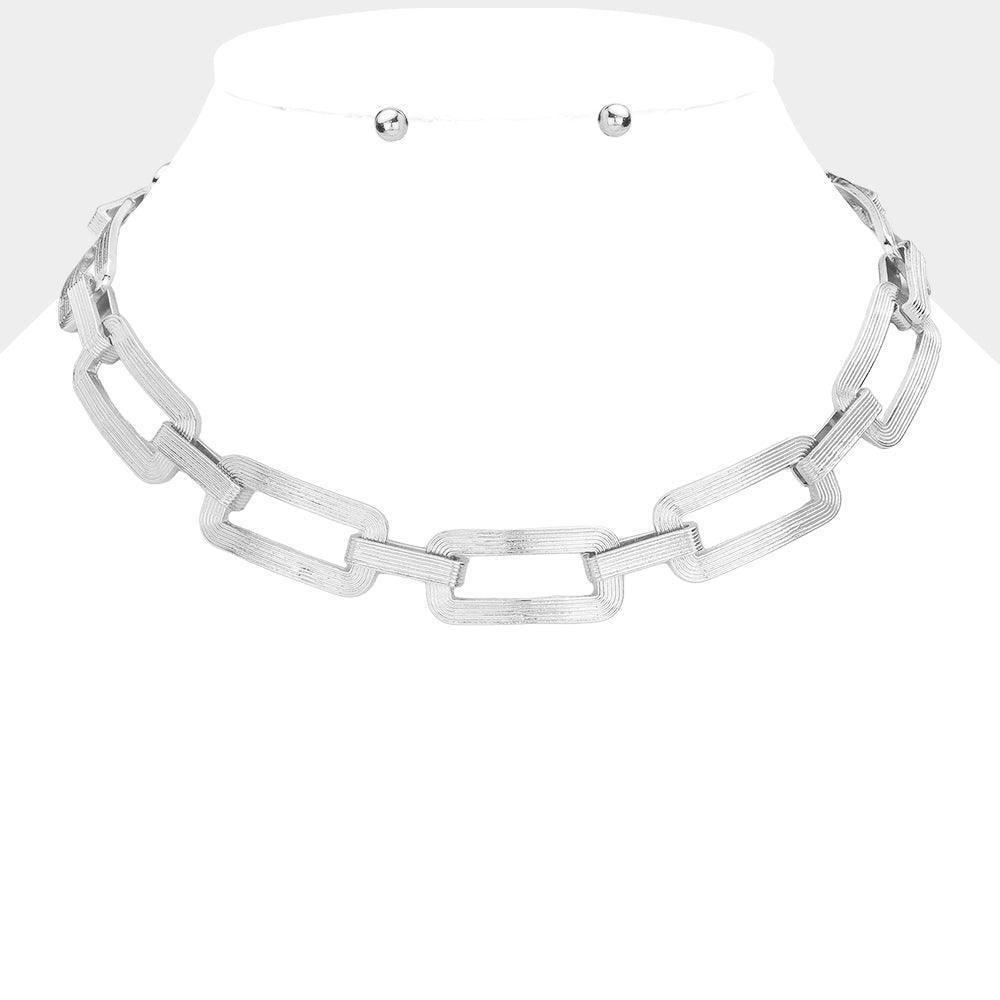 Square Metal Link Chain Necklace - Jewelry Store by Erik Rayo