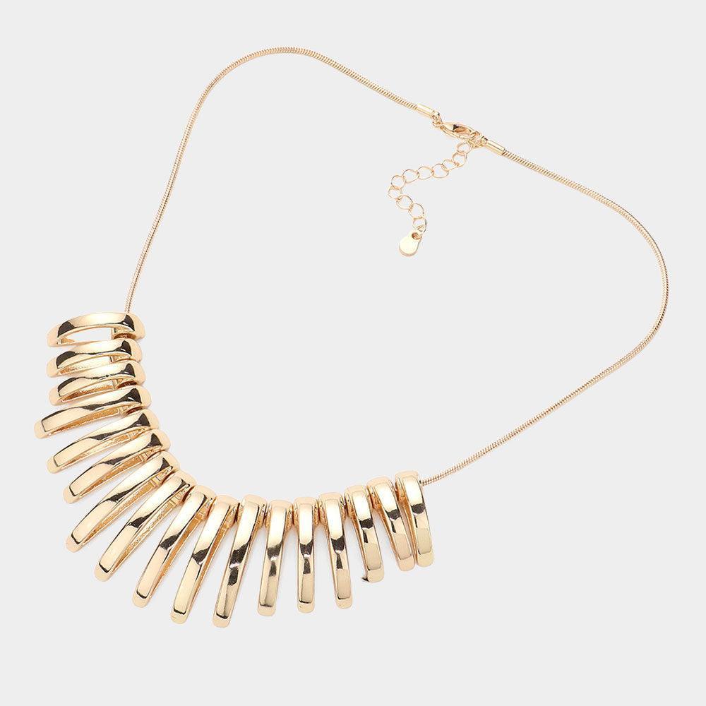 Gold Abstract Metal Bar Necklace - Jewelry Store by Erik Rayo