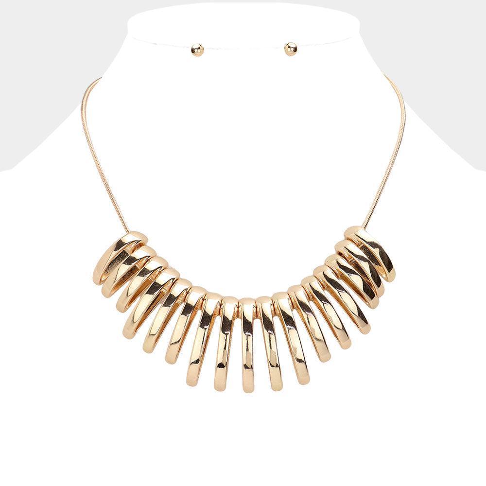 Gold Abstract Metal Bar Necklace - Jewelry Store by Erik Rayo