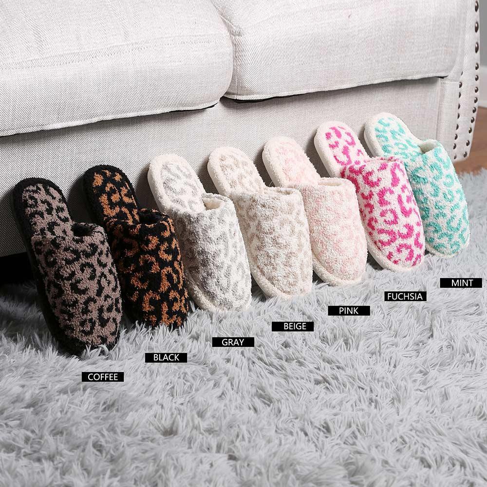 Leopard Patterned Soft Home Indoor Floor Slippers - Jewelry Store by Erik Rayo