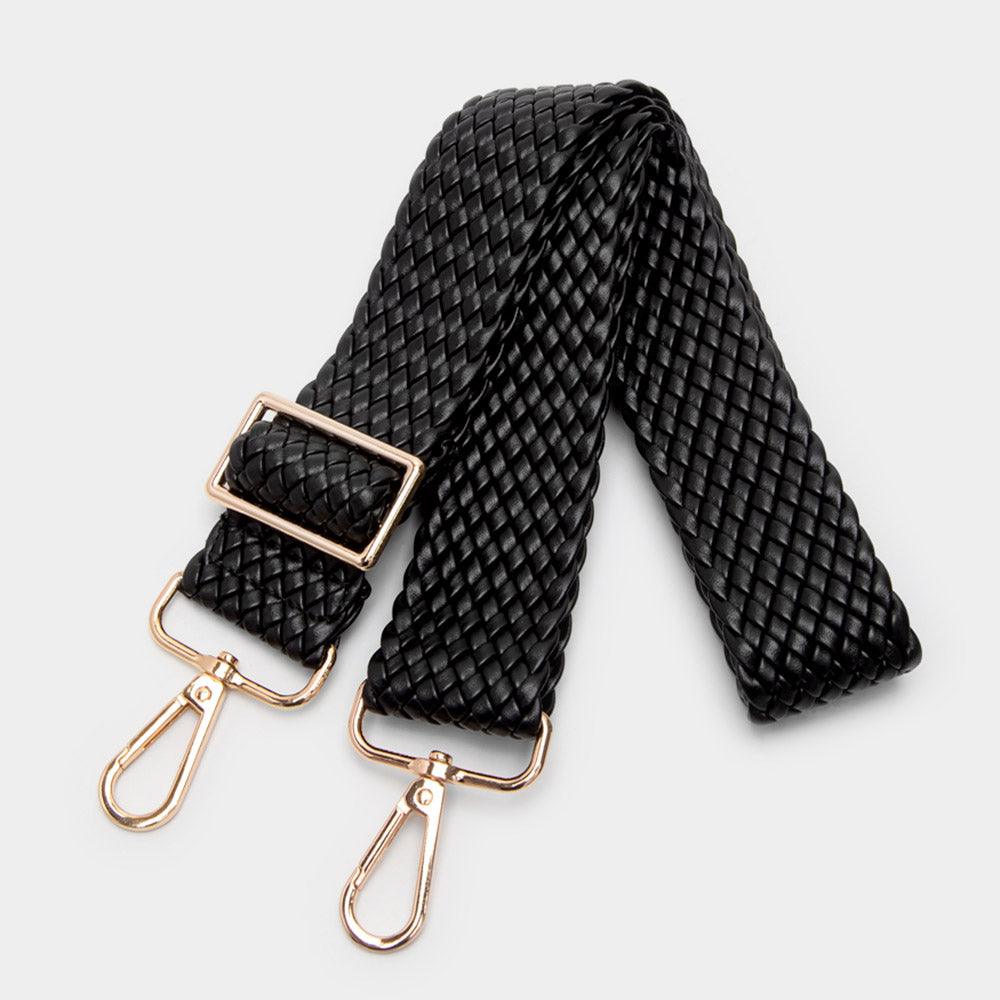 Faux Leather Braided Bag Strap