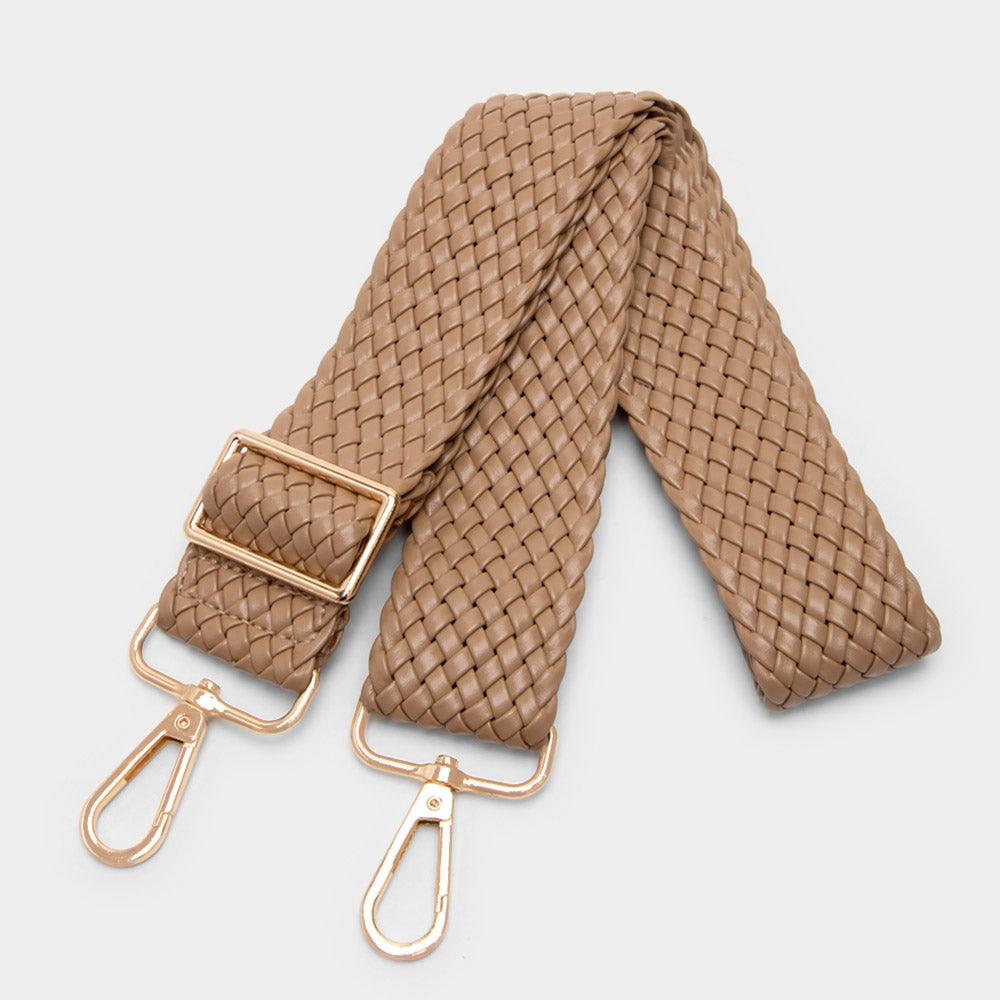 Faux Leather Braided Bag Strap