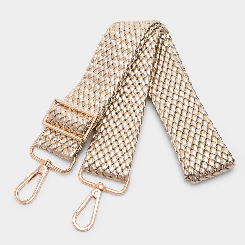 Faux Leather Braided Bag Strap