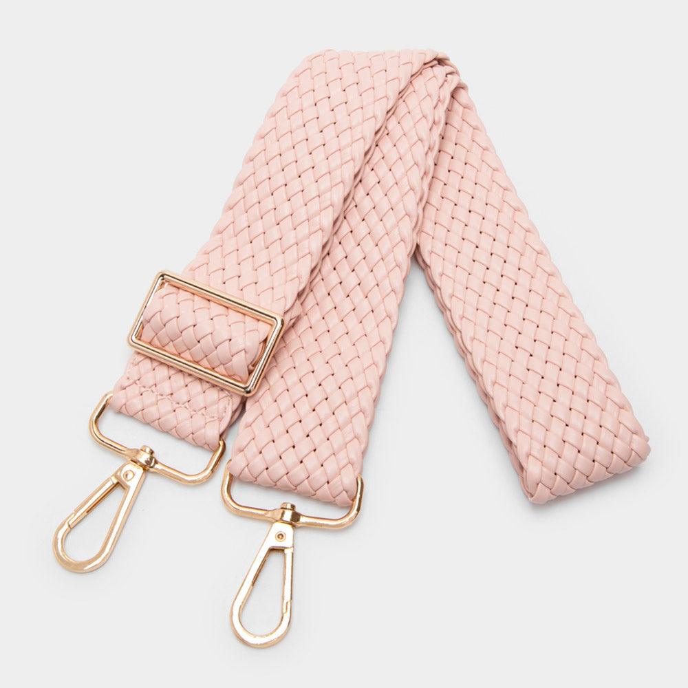 Faux Leather Braided Bag Strap