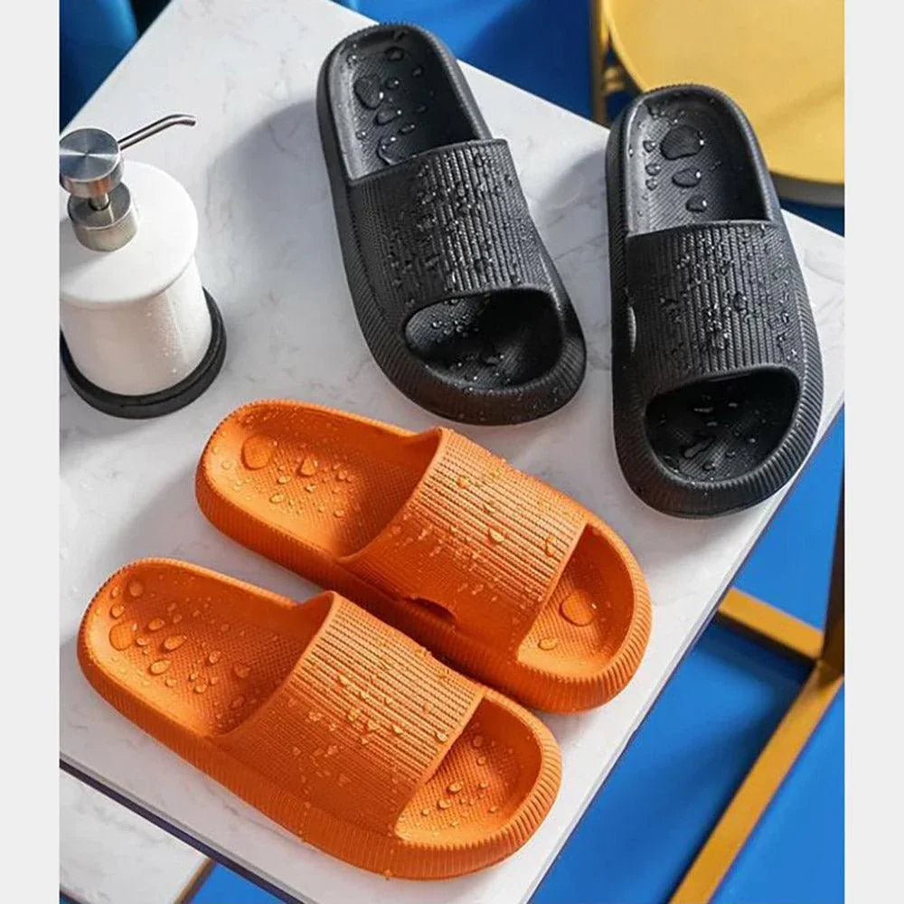 Black Solid Soft Sole Slippers - Jewelry Store by Erik Rayo