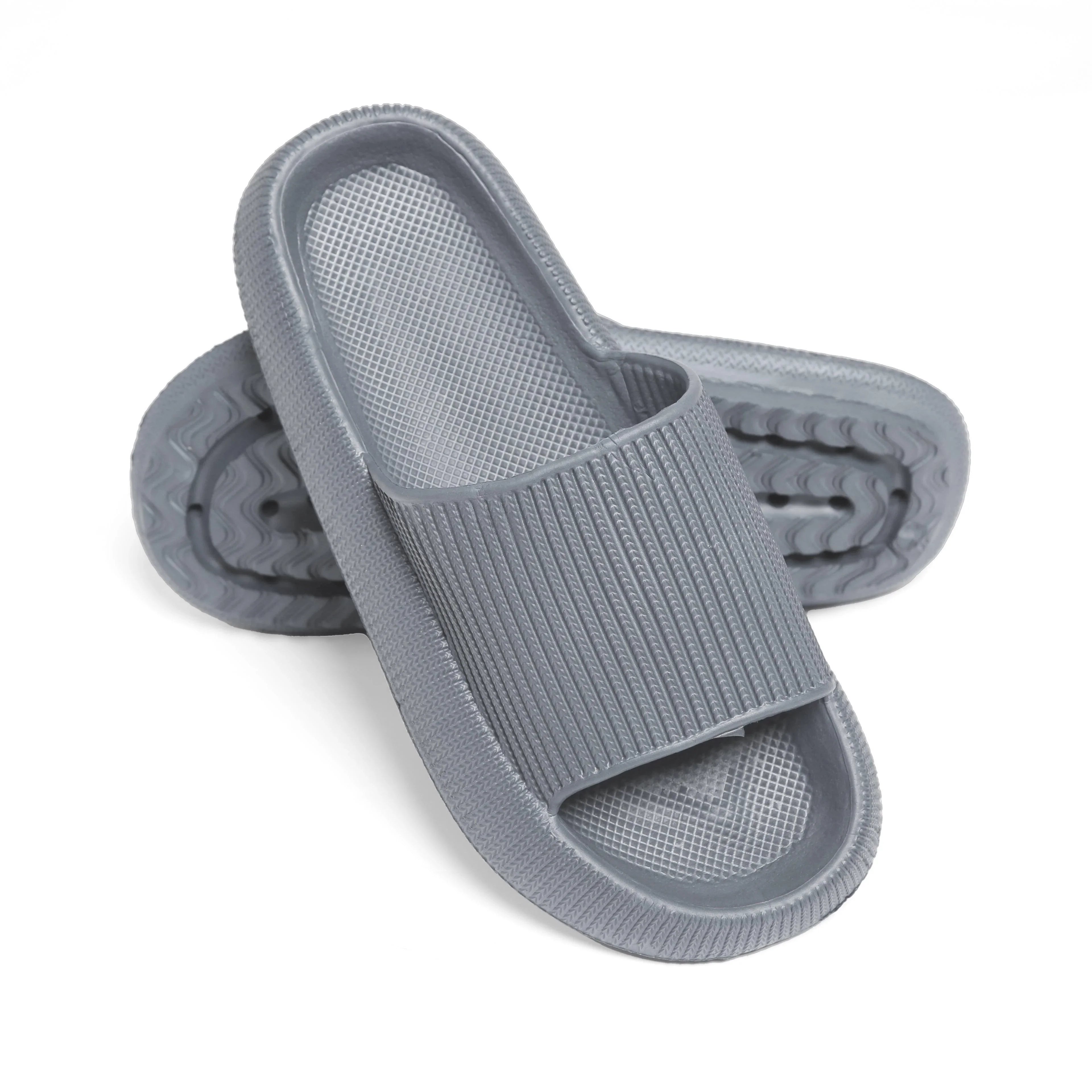 Gray Solid Soft Sole Slippers - Jewelry Store by Erik Rayo