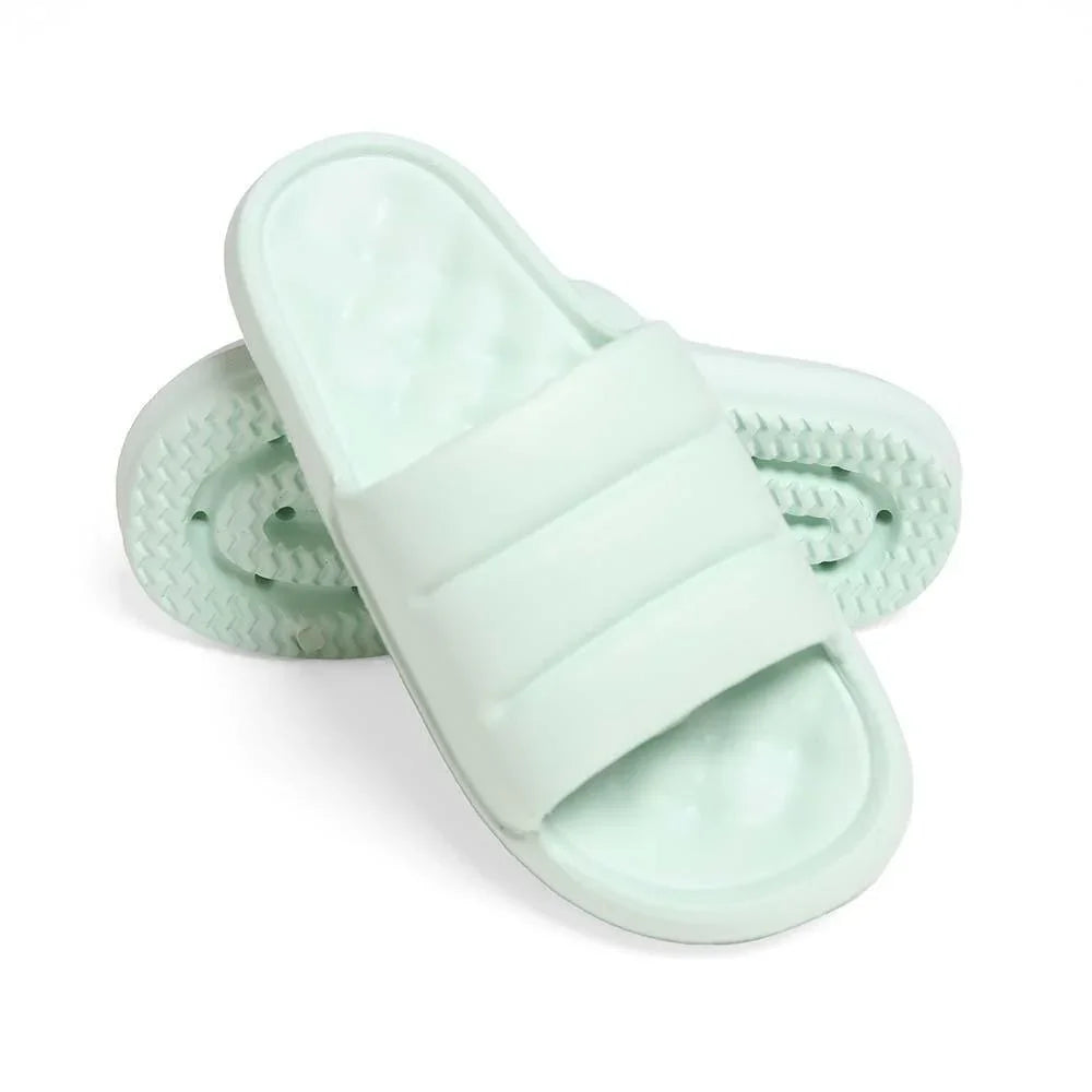 Green Solid Soft Sole Slippers - Jewelry Store by Erik Rayo