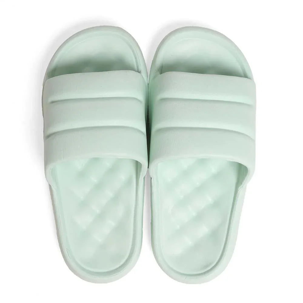 Green Solid Soft Sole Slippers - Jewelry Store by Erik Rayo