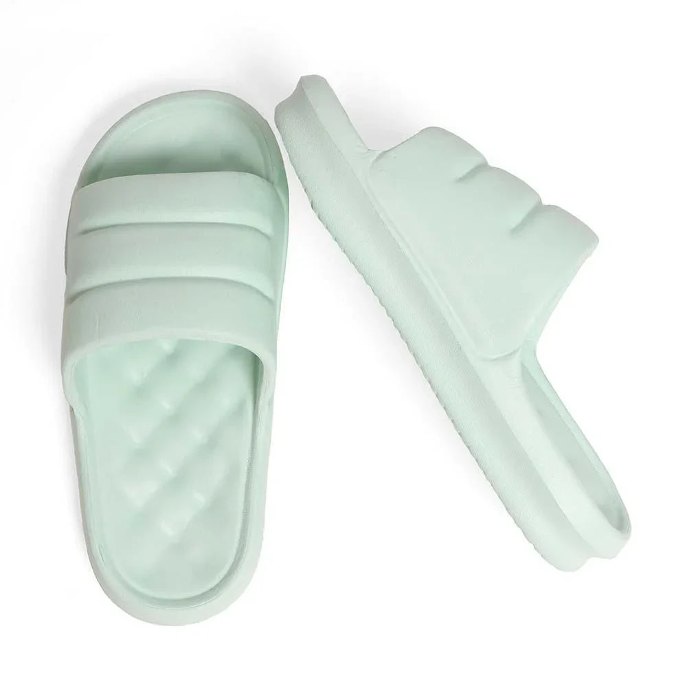 Green Solid Soft Sole Slippers - Jewelry Store by Erik Rayo