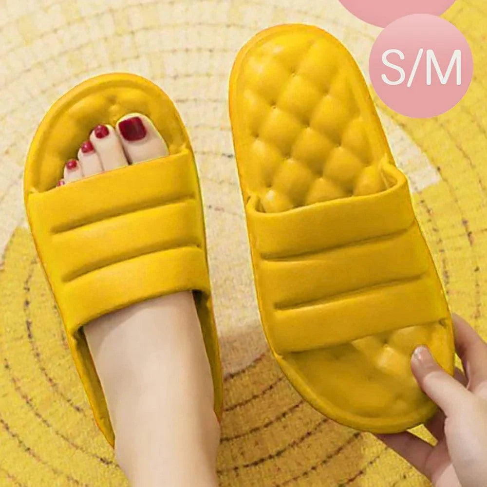 Yellow Solid Soft Sole Slippers - Jewelry Store by Erik Rayo