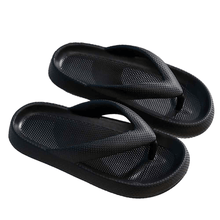 Load image into Gallery viewer, Black Solid Soft Sole Flip Flop Slippers
